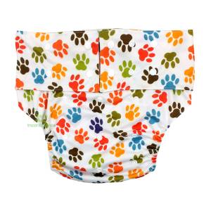 Adult Nappy Colourful Paw Prints Front